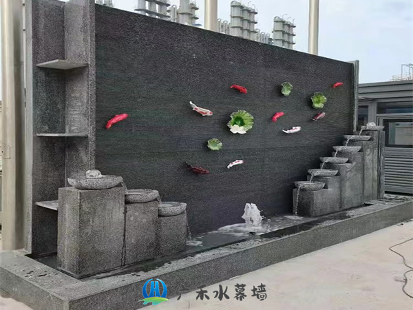 合肥石材流水背景墙订做案例