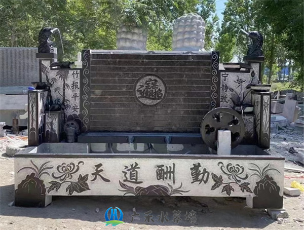 合肥石材雕花水幕墙鱼池